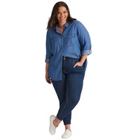 AUTOGRAPH - Plus Size - Womens Jeans - Blue Slim Leg - Denim - Cotton Pants - All Season - Dark Wash - Elastane - Slim Leg - Trousers - Work Clothes
