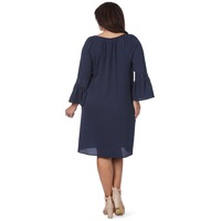 BeMe - Plus Size - Womens Dress - 3/4 Frill Sleeve Stud Peasant Dress