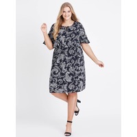 BeMe - Plus Size - Womens Dress - Elbow Lace Up Midi Dress