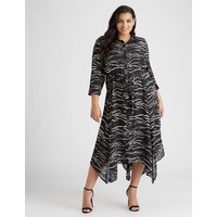 BeMe - Plus Size - Womens Dress - L/S Hanky Hem Shirt Dress