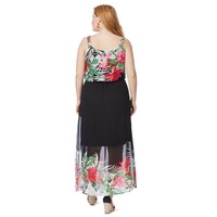 BeMe - Plus Size - Womens Dress - Sleeveless Border Tropic Maxi Dress