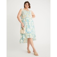 BeMe - Plus Size - Womens Dress - Sleeveless Hi Lo Tie Detail Maxi Dress