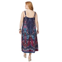 BeMe - Plus Size - Womens Dress - Sleeveless Loop Neck Placement Maxi Dress