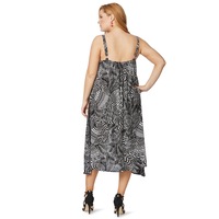 BeMe - Plus Size - Womens Dress - Sleeveless Stripe Hanky Hem Lace Dress