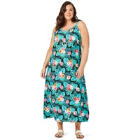BeMe - Plus Size - Womens Dress - Slvless Tropical Maxi Dress