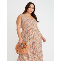 BeMe - Plus Size - Womens Dress - One Shoulder Shirred Bodice Dress