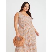 BeMe - Plus Size - Womens Dress - One Shoulder Shirred Bodice Dress