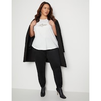 BeMe - Plus Size - Womens Pants / Trousers - Full Length Suedette Jogger