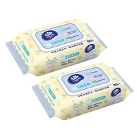 Vinda Pure Water Hypoallergenic Unscented Baby Soft Wet Wipes for Cleaning 80 Sheets 561g X2Pack