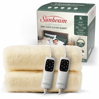 Sunbeam Sleep Perfect Wool Fleece Anti-bacterial King Heated Blanket