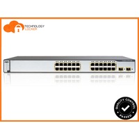 Cisco WS-C3750-24PS-S Switch - 24x 10/100 PoE Ports, 2x SFP, 32 Gbps Stack, 1U