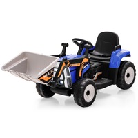 Babyjoy 12V Kids Ride on Electric Excavator Battery Powered Digger Bulldozer w/Remote Control Children Ride On Toys Blue