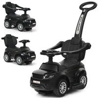 Babyjoy 3 in 1 Kids Push Car Sliding Walking Car w/Guardrail & Handle Toddlers Ride On Toy Black