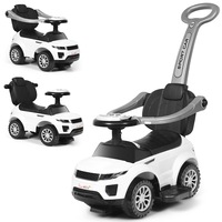 Babyjoy 3 in 1 Kids Push Car Sliding Walking Car w/Guardrail & Handle Toddlers Ride On Toy White