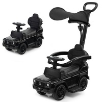 Babyjoy 3-in-1 Kids Ride on Push Car Licensed Mercedes Benz Baby Foot-to-Floor Sliding Walker w/Adjustable Canopy Black