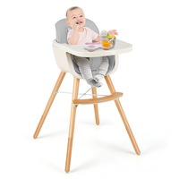 Babyjoy Baby Highchair Infant Feeding Dining Chair Booster Seat w/Adjustable Tray & Footrest Grey