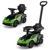 Babyjoy Kids Ride On Push Car Stroller Sliding Walking Toy Lamborghini Licensed w/Storage Box & Safety Guardrails Green