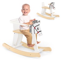 Babyjoy Wooden Rocking Horse Kids Ride On Toy w/Detachable Fences Indoor Animal Rocker White