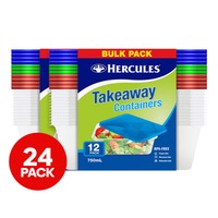 12pk Hercules 750mL Takeaway Food Containers pack of 2