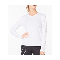 2XU WOMENS AERO LONG SLEEVE TOP - WHITE/ SILVER REFLECTIVE