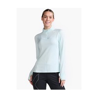2XU WOMENS IGNITION 1/4 ZIP - GLACIER / WHITE REFLECTIVE