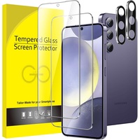 [2 +2] Galaxy S24 Plus 2 Pack 2.5DTempered Glass Screen Protector + 2 Pack HD Camera Lens Protector 9H Hardness Tempered Glass for Samsung Galaxy S24 Plus 5G (6.6")