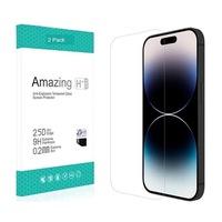 2 PCS For iPhone 13 / 13 Pro Tempered Glass Screen Protector Flim Case Friendly 9H Hardness for Apple (2023) - Clear