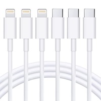 [3Pack] 2m/6FT iPhone Fast Charger Cable USB-C Power Delivery Charging Cord for iPhone 14/13/12/11 Pro XS Max / iPad, White