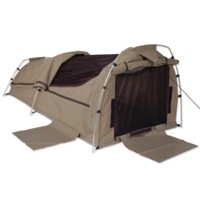 Sahara Nomad King Single Dome Canvas Swag & Bag - Brown