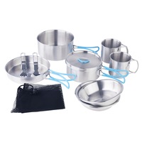 Traverse 9 piece Stainless Steel Camping Cookset