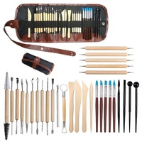 30Pcs Clay Sculpting Carving Pottery Tool Set Bag Kit Modelling Diy Sculpture