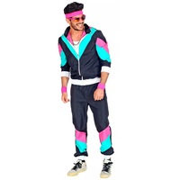 Black 80s Tracksuit Costume Outfit