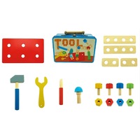 Wooden Tool Set in Tin