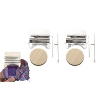 2pcs Small Weaving Loom 14 Hooks Speedweve Type Weave Tool Set Darning Machine-Wood