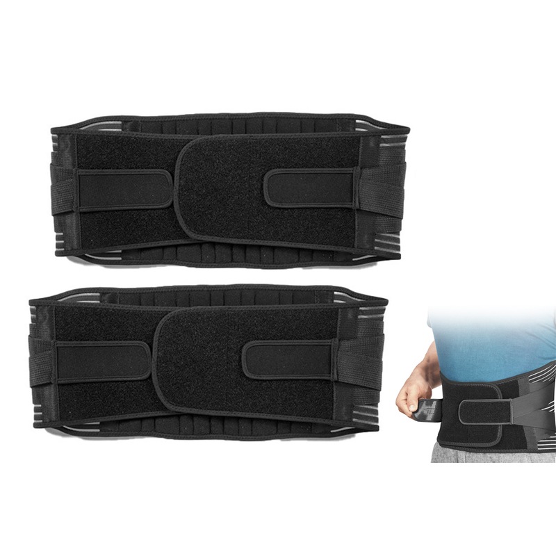 2pcs Waist Support Belt Lumbar Lower Back Brace for Men Women Unbranded