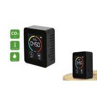3 In 1 CO2 Meter Temperature Humidity Air Quality Monitor Carbon Dioxide Detector-Black