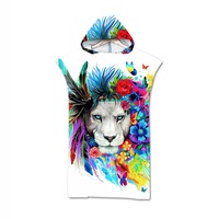 75x110cm Unisex Hooded Beach Towel Changing Robe Quick Dry Bathrobe - Style 5