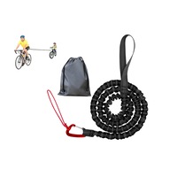 Bike Tow Rope MTB Elastic Belt Cycling Stretch Pull Strap for Long Ride Going Uphill-Black