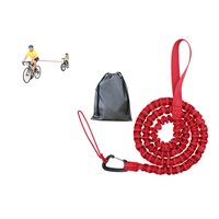 Bike Tow Rope MTB Elastic Belt Cycling Stretch Pull Strap for Long Ride Going Uphill-Red