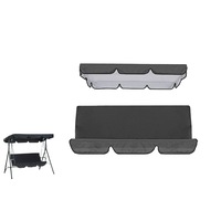 Durable Garden Swing Seat Canopy Replacement Waterproof Swing Top Cover Furniture-Black