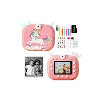 Instant Print Camera Kids Camera Thermal Paper Print Camera-Pink