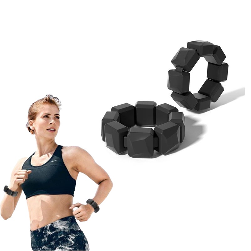 Pair of Silicone Wrist Ankle Weights Unisex Strength Training Set for Walking Running Gym-Black Unbranded