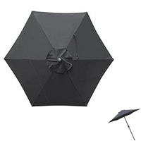 Patio Umbrella Replacement Outdoor Canopy Table Market Yard Umbrella Top Cover -Black