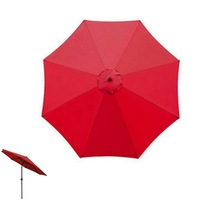 Patio Umbrella Replacement Outdoor Canopy Table Market Yard Umbrella Top Cover -Red