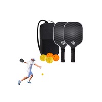 Pickleball Rackets Set Fiberglass Surface Pickleball Paddles Set with Balls and Carry Bag-Style 4