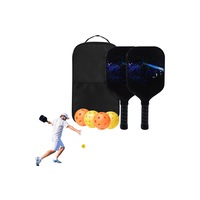Pickleball Rackets Set Fiberglass Surface Pickleball Paddles Set with Balls and Carry Bag-Style 1