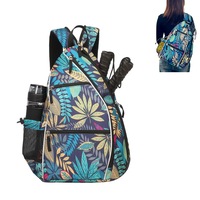 Pickleball Tennis Bag Reversible Crossbody Sling Bag Storage Backpack for Adults-Color blue