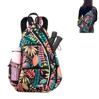 Pickleball Tennis Bag Reversible Crossbody Sling Bag Storage Backpack for Adults-Color red