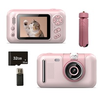 Toy Kids Camera with Selfie Flip Lens Rechargeable HD Digital Photo Video Camera-Pink