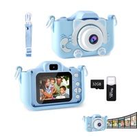 1080P Dual Lens Digital Camera Christmas for Birthday Travel-Blue